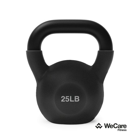 WECARE FITNESS Kettlebell, 25 LB Cast Iron, For Home Workout, Black WF-KB-25-BLK